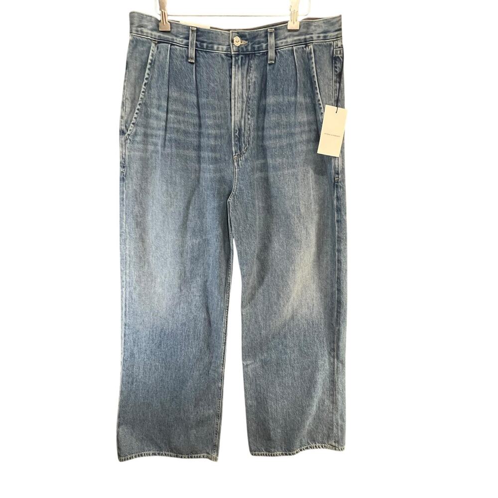 Citizens of Humanity Maritzy Trouser Jeans Womens 31 Blue Mojo Pleated Wide Leg - Picture 2 of 16